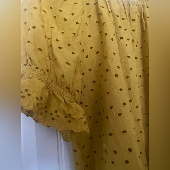 Universal Thread Goods Co. mustard yellow top with cutout embellishments - Picture 2 of 6